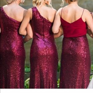Sequin bridesmaids dress-red